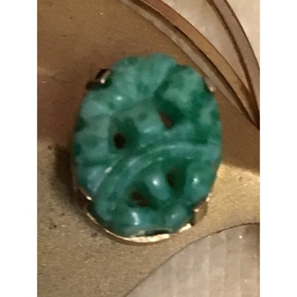 Vintage DeCurtis 14k Gold Overlay Cultured Pearl leaf Brooch and earring set in - Picture 8 of 10